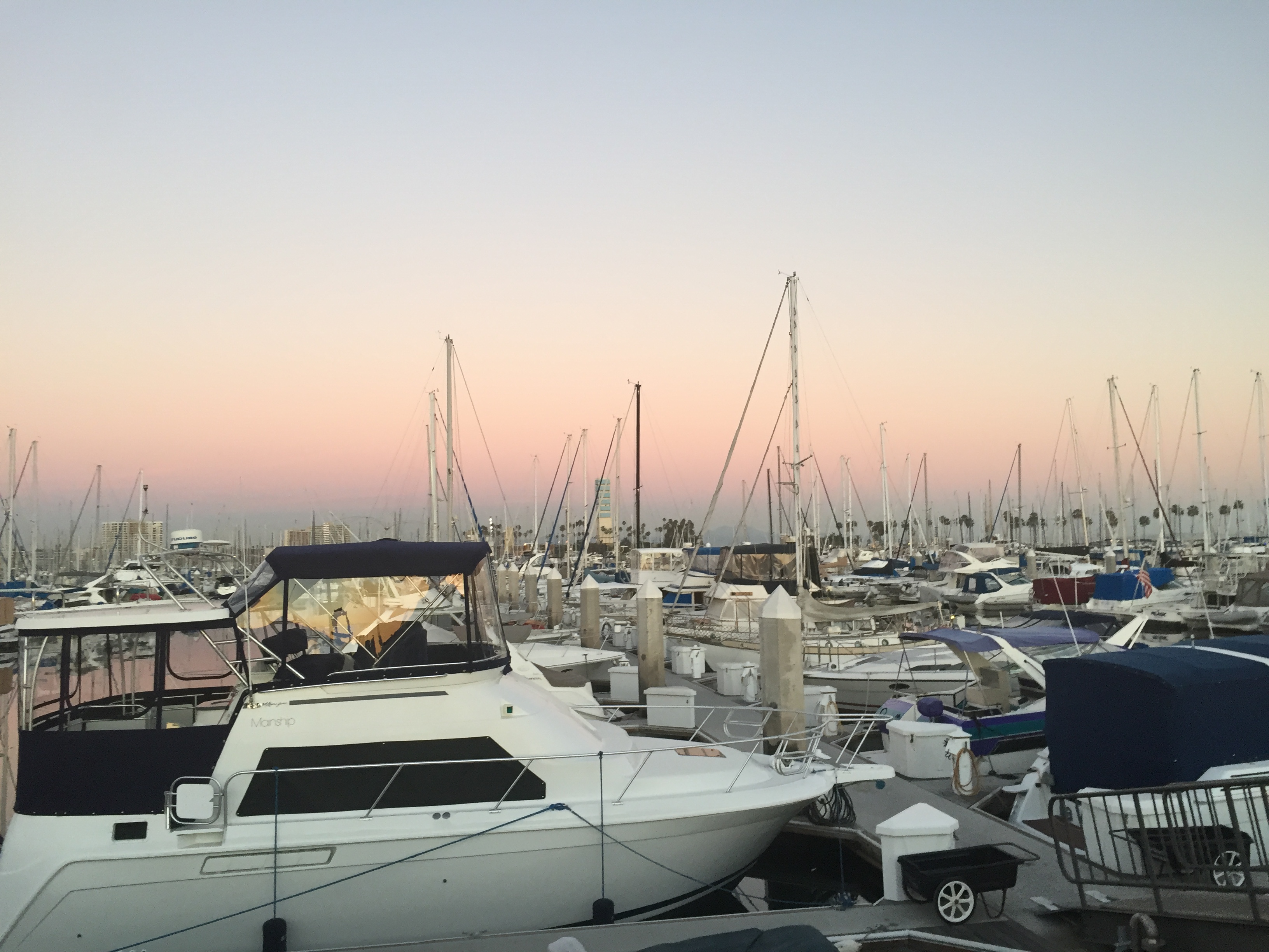 sailboat docking port, Long Beach, CA, 2018, Imad. 